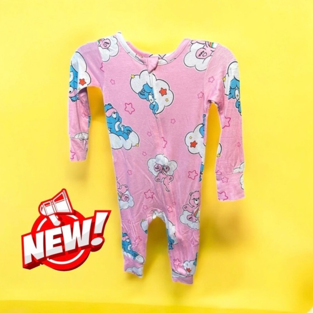 Brand New Care Bears Cartoon Pink One-Piece Pajamas – Children’s Sizes 12M to 5T